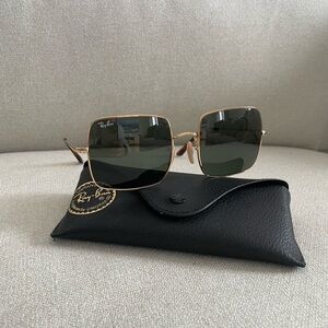 Ray-Ban Gold Square Sunglasses